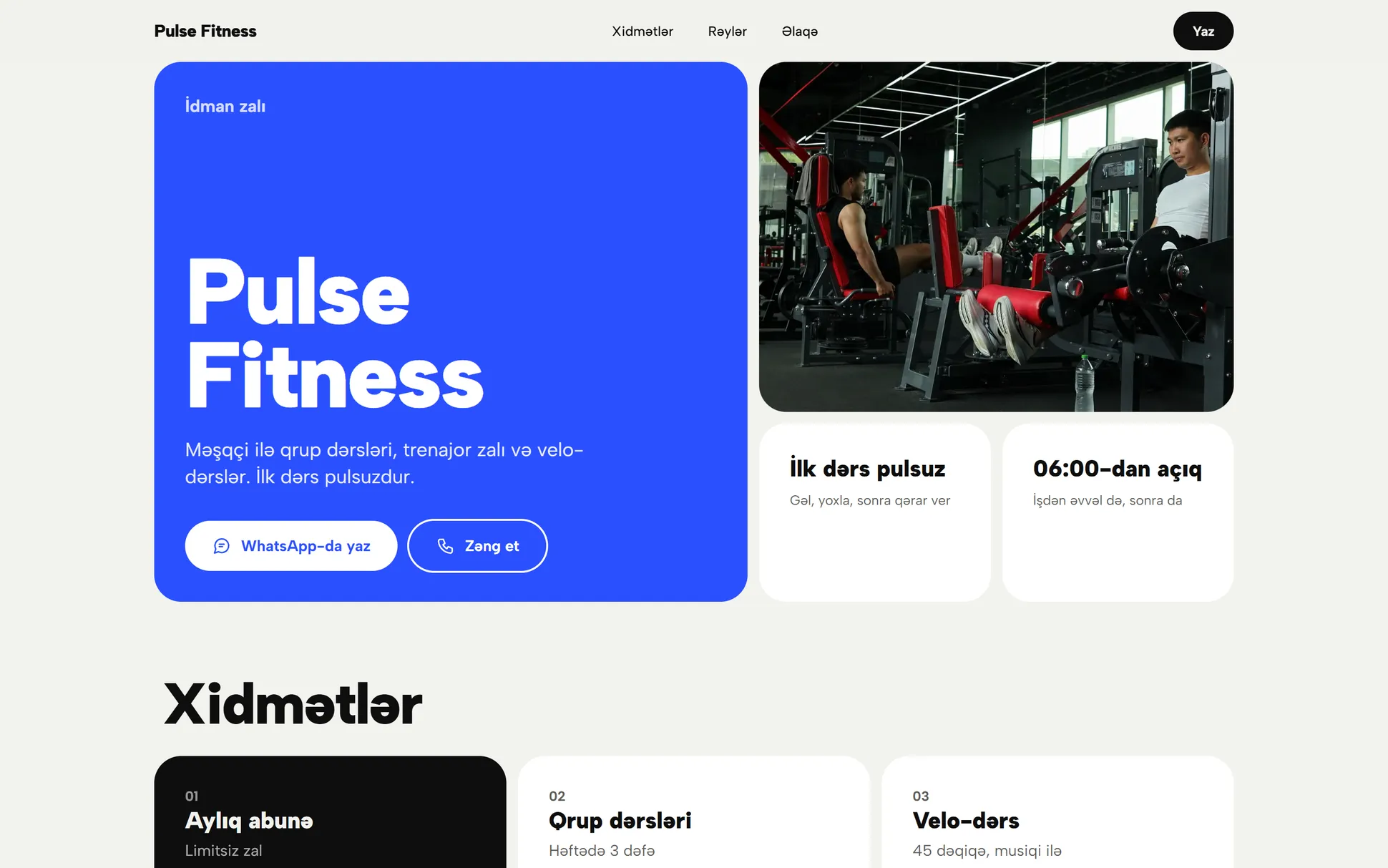 Pulse Fitness saytı